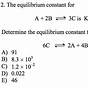 Equilibrium Constant Questions And Answers