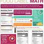 Food Label Math Worksheet Answers