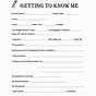 Get To Know You Worksheet For Adults
