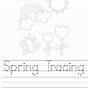 Easy Spring Trace Worksheet