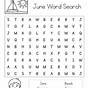 June Word Search Printable