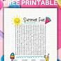 Printable Summer Word Search