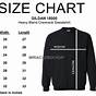 Unisex Crew Neck Sweatshirt Size Chart