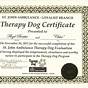 Printable Emotional Support Dog Certificate