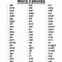 Printable Word Family Lists