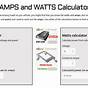 Rms Amps To Watts Calculator