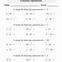 Evaluate The Expression Worksheets