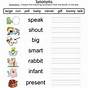Synonyms Worksheets For Kindergarten