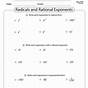Exponents And Radicals Worksheets With Answers Algebra 2