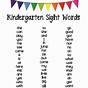 Kindergarten Sight Word List Common Core