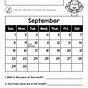 Free Printable Calendar Worksheets