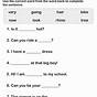 Fill In The Missing Words Worksheet