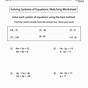 Systems Of Equation Worksheets