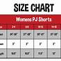 Women's Shorts Size Chart
