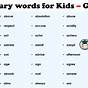 Vocabulary List For 1st Grade