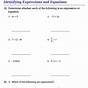 Expressions Equations And Inequalities Worksheet