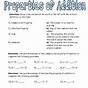Worksheet On Properties Of Addition