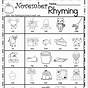 Rhyming Word Worksheet For Kindergarten