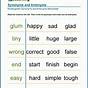 Free Synonyms Worksheets For Kindergarten