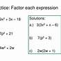 Factor Each Expression Worksheet