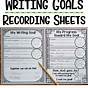 First Grade Writing Goals Worksheet