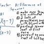 Factoring The Difference Of Squares Worksheets