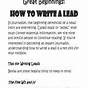 Lead Writing Exercises