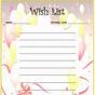 Printable Birthday Wish List