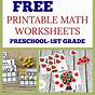 Printable Math Worksheets For Preschool