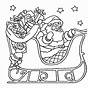 Santa And Sleigh Colouring Pages