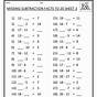 Subtraction Basic Facts Worksheets