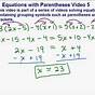 Equations With Parentheses Worksheets
