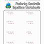 Factoring Quadratics Practice Worksheet