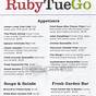 Ruby Tuesday Printable Menu