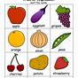 Fruit And Vegetable Chart