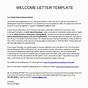Sample Welcome Letter For New Employee