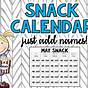 Free Printable Snack Calendar