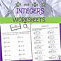 Comparing Integers Worksheet