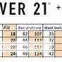 Forever 21 Size Chart
