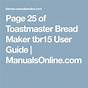 Toastmaster Bread Maker Tbr15 Manual