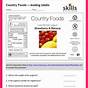 Food Labels Worksheets