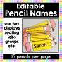 Printable Pencil Name Tag Template