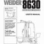 Weider 8630 Training User Manual