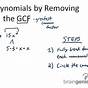Factoring Polynomials Gcf Worksheets