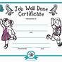 Printable Well Done Certificates