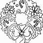 Printable Christmas Wreath Coloring Pages