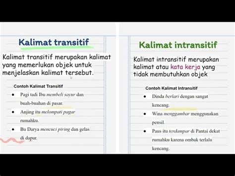Perbedaan Kata Kerja Transitif dan Intransitif