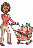 Image result for Free Picture Of Woman With Grocery Cart