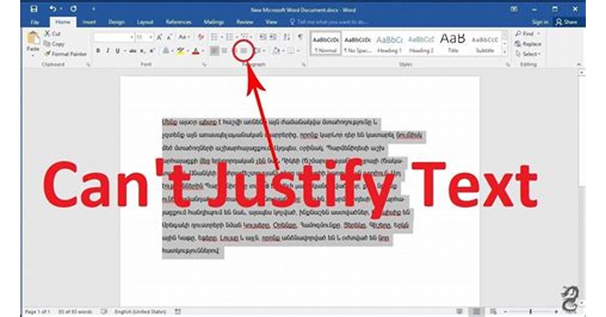 justify pada Microsoft Word