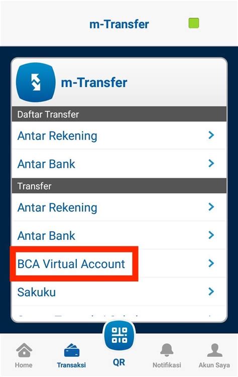 Screenshot Transfer BCA
